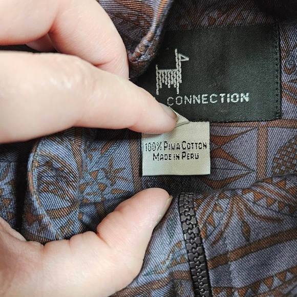 Peruvian Connection Women's Purple Abstract Print Zip Up Jacket. Size 14/L - Picture 3 of 7